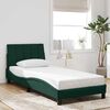 vidaXL Estructura de cama sin colch&oacute;n Hanko terciopelo verde oscuro 90x200cm