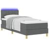 vidaXL Cama Box Spring LED con colch&oacute;n Gris oscuro 80 x 200 cm tela