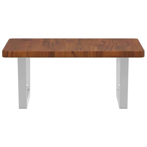 vidaXL Estante de lavabo de pared de acero y madera maciza de roble