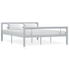 vidaXL Estructura de cama sin colch&oacute;n metal gris y blanco 160x200 cm