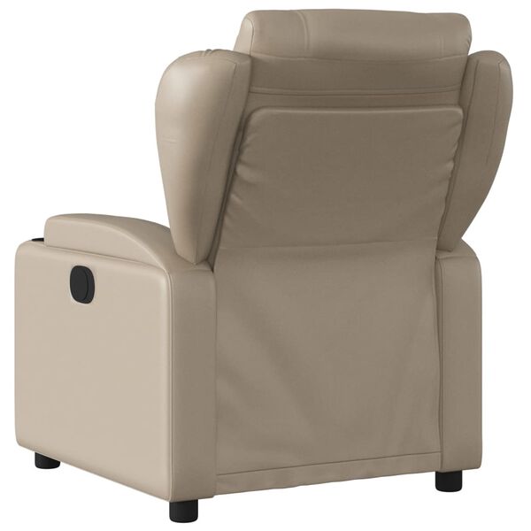vidaXL Sill&oacute;n reclinable el&eacute;ctrico de cuero sint&eacute;tico color capuchino