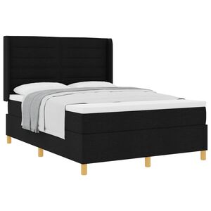 vidaXL Cama tipo Box Spring con colch&oacute;n Negro 140 x 200 cm tela