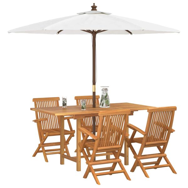 vidaXL Conjunto de Comedor de Jard&iacute;n 5 pcs Marr&oacute;n