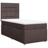 vidaXL Cama box spring con colch&oacute;n tela marr&oacute;n oscuro 90x190 cm