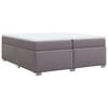 vidaXL Cama box spring con colch&oacute;n cuero sint&eacute;tico gris 200x200 cm