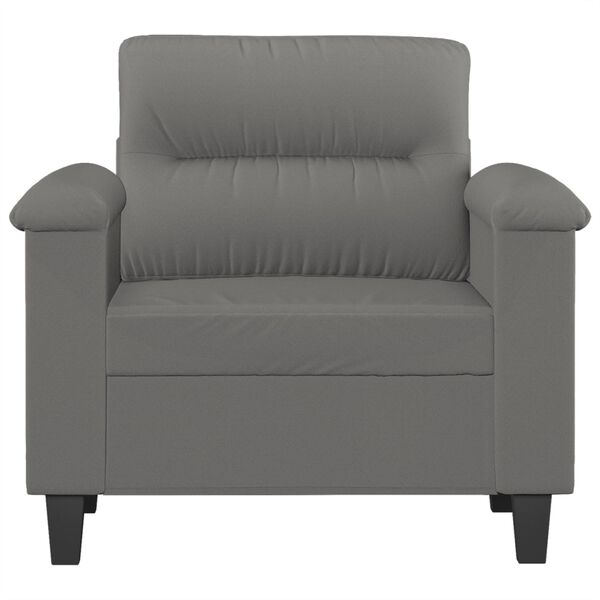 vidaXL Sillón de tela microfibra gris oscuro 60 cm