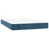 vidaXL Cama box spring colch&oacute;n y LED terciopelo azul oscuro 120x200 cm