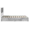 vidaXL Cama con almacenamiento con cabecera Gris Concreto 135 x 190 cm