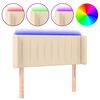 vidaXL Cabecero con LED de tela crema 103x16x78/88 cm
