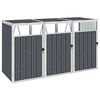 vidaXL Cobertizo triple contenedor de basura acero gris 213x81x121 cm