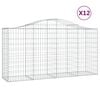 vidaXL Cestas de gaviones 12 uds forma arco hierro 200x50x100/120 cm