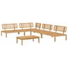 vidaXL Juego de Sof&aacute; con coj&iacute;n 5 pcs Beige Madera de Acacia S&oacute;lida