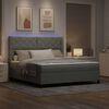 vidaXL Cama tipo Box Spring con LED Gris Claro 180 x 200 cm Terciopelo