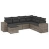 vidaXL Set de sof&aacute;s de jard&iacute;n 7 piezas con cojines rat&aacute;n PE gris
