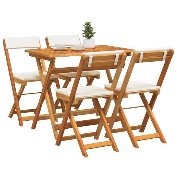 vidaXL Conjunto bistro 5 pcs Aceite Natural Madera de Acacia S&oacute;lida