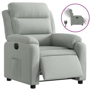 vidaXL Sill&oacute;n reclinable el&eacute;ctrico de terciopelo gris claro