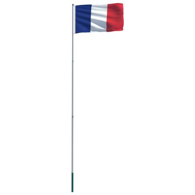 vidaXL Bandera de Francia y mástil de aluminio 6 m