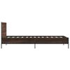 vidaXL Estructura cama madera ingenier&iacute;a metal marr&oacute;n roble 100x200 cm