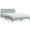 vidaXL Estructura de cama Dover terciopelo gris claro 137x190cm