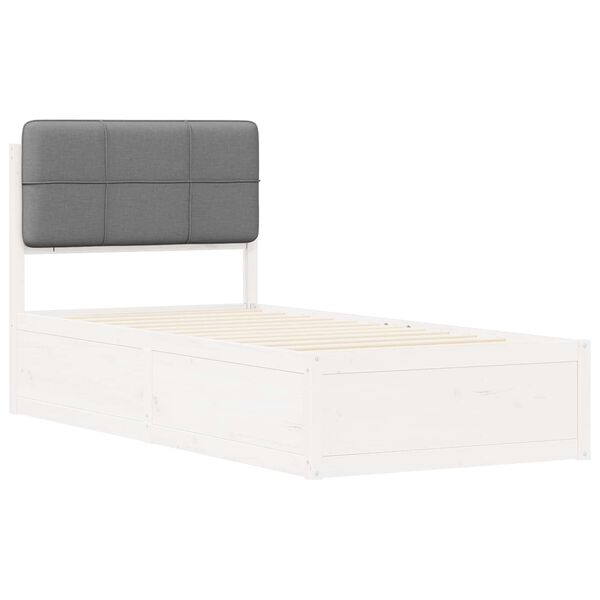 vidaXL Estructura de Cama con Cabecera Tapizada Gris Claro 80 x 200 cm