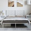 vidaXL Estructura cama sin colch&oacute;n con cabecero metal blanco 193x203cm
