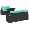 vidaXL Conjunto de sof&aacute; de jard&iacute;n 6 uds. Negro Rattan de Poli&eacute;ster