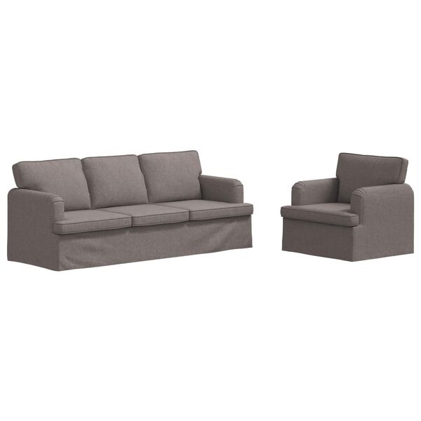 vidaXL Sof&aacute; 2 pcs Taup&eacute; 144 x 80 x 85 cm tela