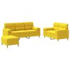 vidaXL Juego de sof&aacute;s con cojines 3 piezas tela amarillo claro