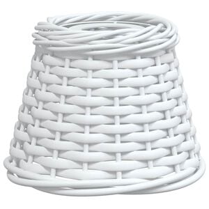 vidaXL Pantalla para l&aacute;mpara de techo mimbre blanco &Oslash;15x12 cm
