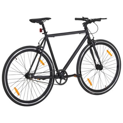 vidaXL Bicicleta de piñón fijo negro 700c 59 cm