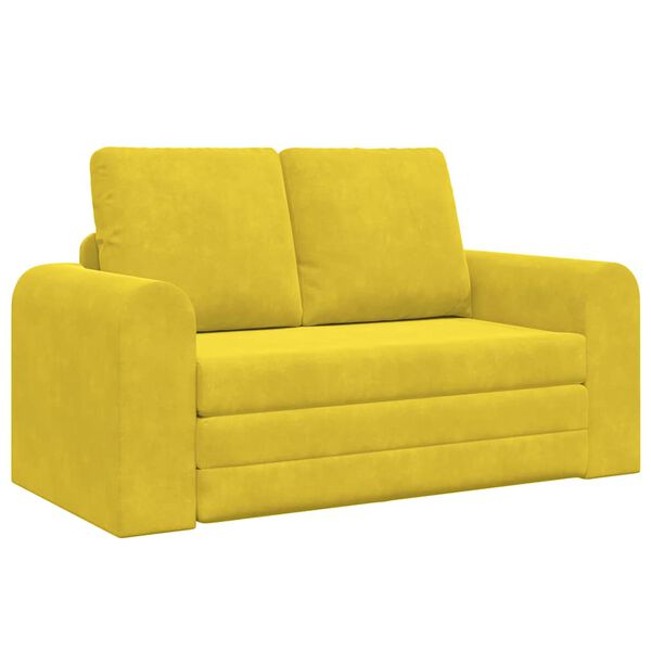 vidaXL Sof&aacute; cama 60cm Amarillo Terciopelo
