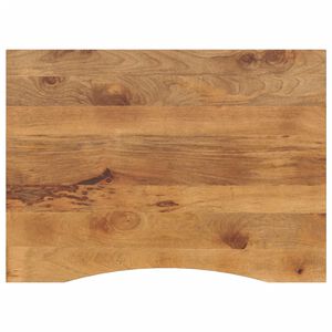 vidaXL Tablero escritorio con curva madera mango rugosa 100x80x2,5 cm
