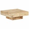 vidaXL Mesa de centro de madera maciza de mango 80x80x28 cm