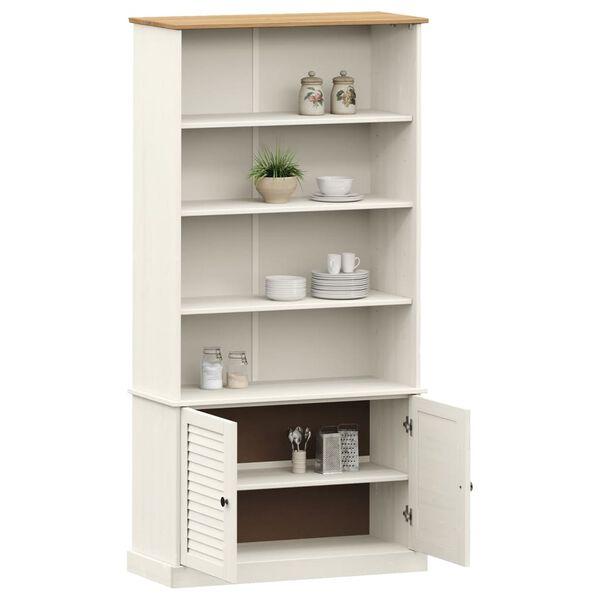 vidaXL Librería VIGO madera maciza de pino blanco 85x35x170 cm