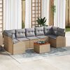 vidaXL Conjunto de sof&aacute; de jard&iacute;n 8 pcs beige y gris claro