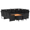 vidaXL Juegos de muebles 8 uds. Negro Rat&aacute;n sint&eacute;tico