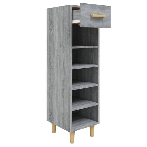 vidaXL Mueble zapatero madera contrachapada gris Sonoma 30x35x105 cm