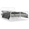 vidaXL Estructura cama sin colch&oacute;n con estribo metal blanco 140x190 cm