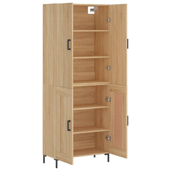 vidaXL Aparador alto madera contrachapada color roble 69,5x34x180 cm