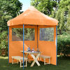 vidaXL Tienda de fiesta plegable Pop-Up 2 paredes laterales naranja