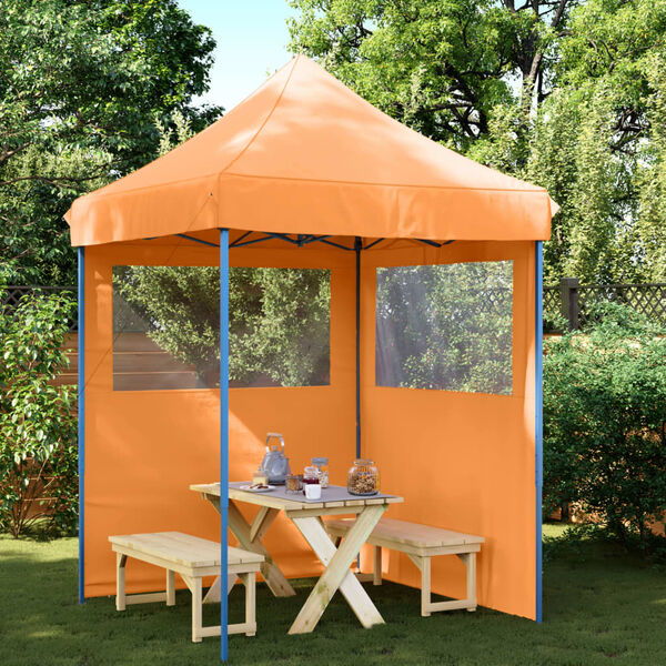 vidaXL Tienda de fiesta plegable Pop-Up 2 paredes laterales naranja