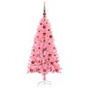 vidaXL Árbol de Navidad con 150 LED con soporte Rosa 120 cm PVC