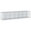 vidaXL Cama elevada de gavi&oacute;n 2 uds. 260 x 60 x 55 cm Plateado