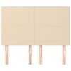 vidaXL Cabecero de cama de tela color crema 144x5x118/128 cm