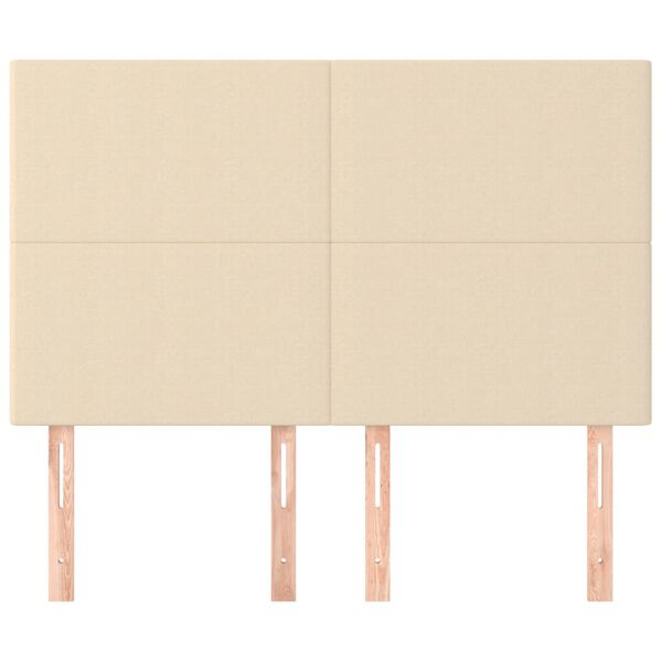 vidaXL Cabecero de cama de tela color crema 144x5x118/128 cm