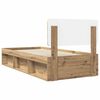 vidaXL Estructura de cama con cabecera Roble Artesanal 90 x 190 cm