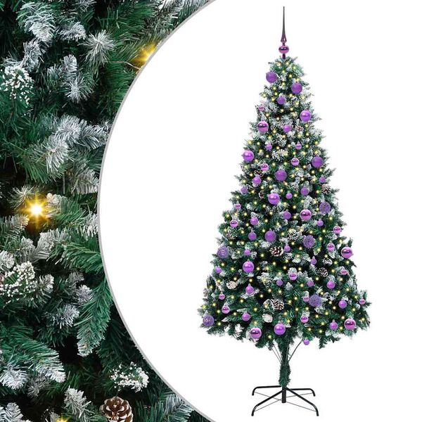 vidaXL Árbol de Navidad artificial Verde 210 cm PVC y Acero y Plástico