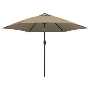 vidaXL Sombrilla de jard&iacute;n con luces LED palo de acero taupe 300cm