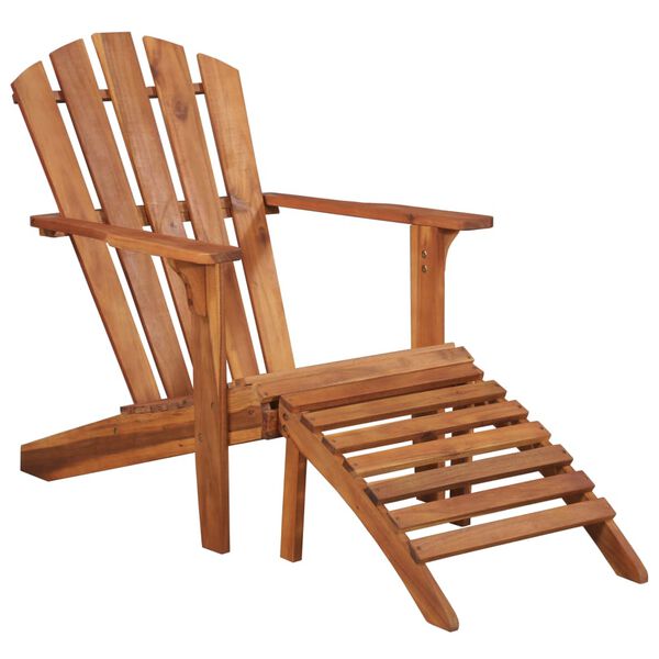 vidaXL Silla de jardín Adirondack con reposapiés madera acacia maciza