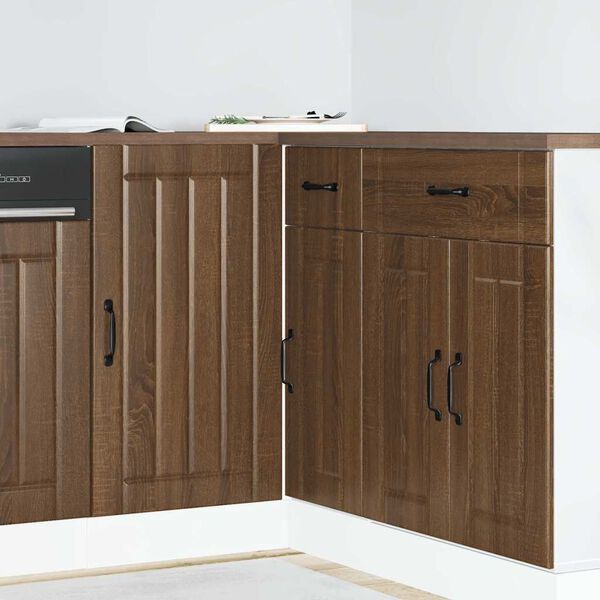 vidaXL Mueble bajo de cocina Lucca madera contrachapada roble marr&oacute;n